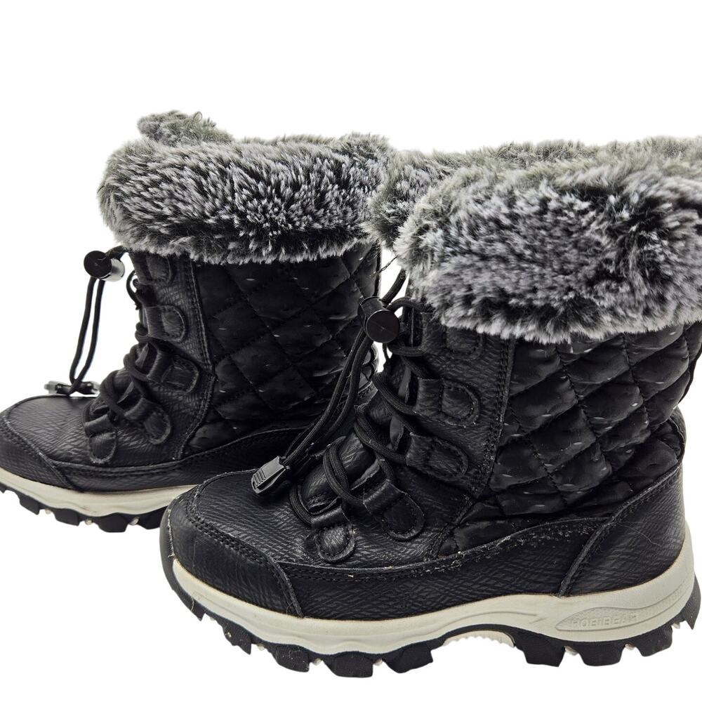 Hobibear 2 Girls Fur Insulated Water Resistant Lace Up Snow Boots Shoes Winter